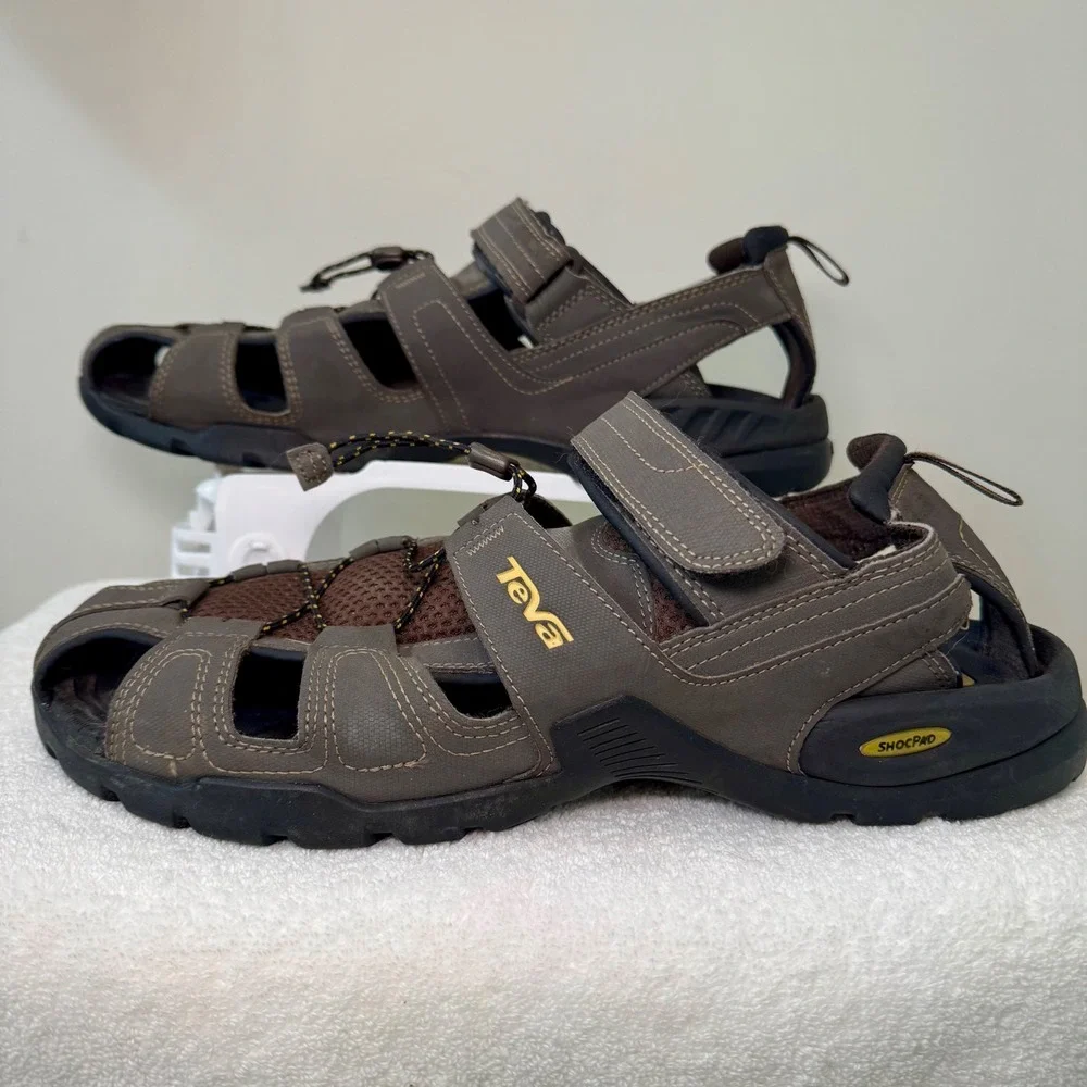 Teva Forebay Men's Brown Sport Hiking Sandals Water Ready Shoc Pad Size‎ 14